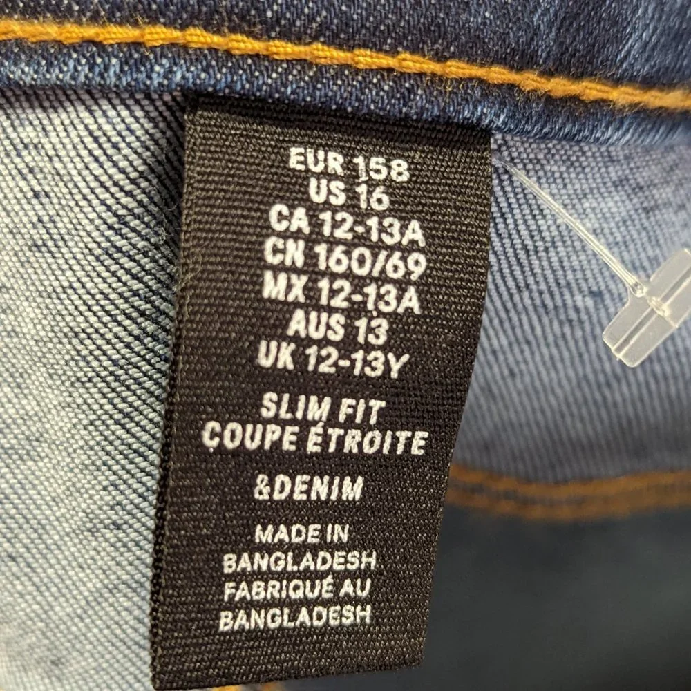 H&M Girls Slim Fit Jeans Size 16